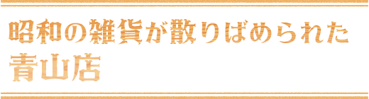 昭和の雑貨が散りばめられた 青山店